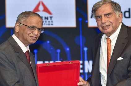 Narayana Murthy touches Ratan Tata’s feet wins the internet