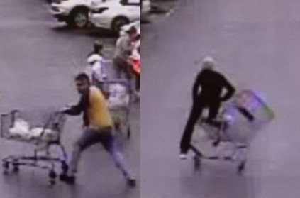 man helps police to catch shoplifter using Grocery Cart