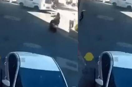man met accident 2 times within a minute, watch video