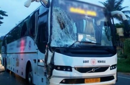 2 dead 6 injured in government bus van accident near Tirupati