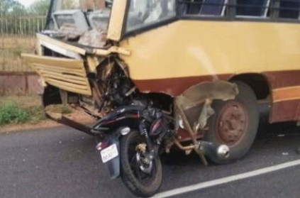 2 dead in Government bus 2 wheeler accident near Srivilliputhur
