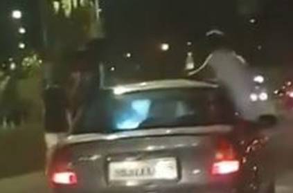 3 men arrested for performing stunts on moving car