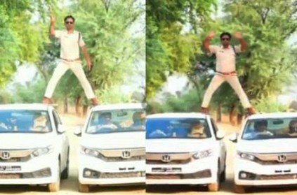 A police officer who travel between cars in the movie singam