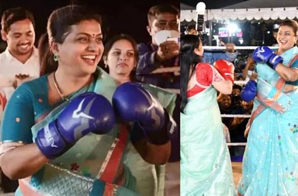 AP Tourism Minister Roja boxing video in event goes viral