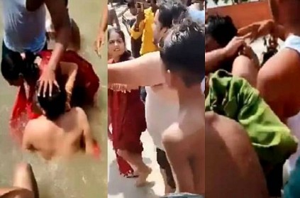 ayodhya man kissed wife in river public caught and beaten up