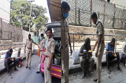 bangalore police provide food to the homeless and poor