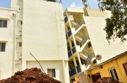 bengaluru building tilts after neighbour site dug up