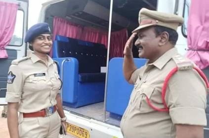 Circle Inspector Shyam Sundar salutes his DSP daughter at Tirupati