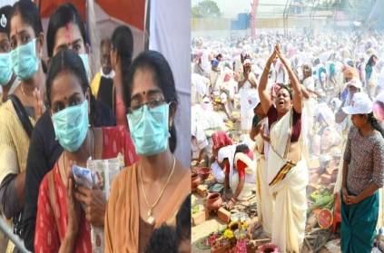 Devotees wearing masks for fear of coronavirus