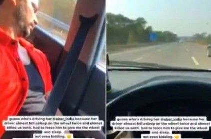 Driver who was driving the car asleep - shocked female passenger