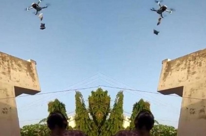 Drone delivers pan masala during Corona lockdown Video goes viral