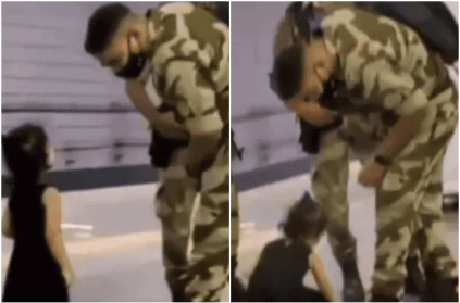 Girl Touches Defence Soldier Feet Video goes viral