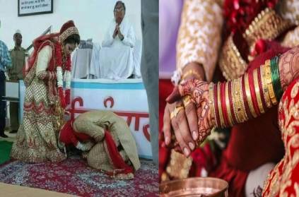 groom touching the bride\'s leg wedding viral social network