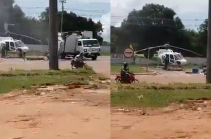 helicopter blade hits another vehicle and gets crashed video