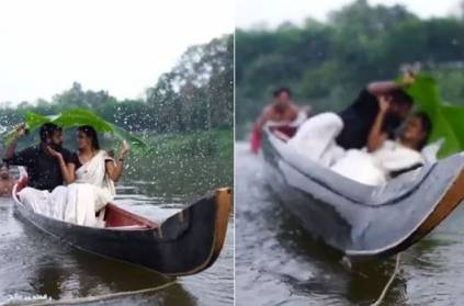 hilarious kerala couple falls from boat hilarious photo shoot viral