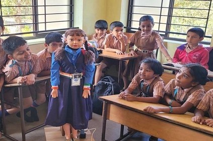 Humanoid Robo teaches lesson to students in Karnataka School