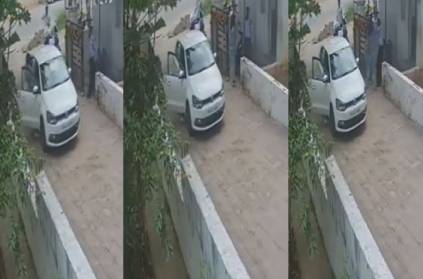 Hyderabad woman caught on cctv thrashing and kicking watchman
