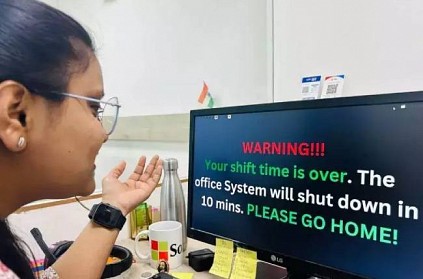 IT Company pop up warning message to employees working hours