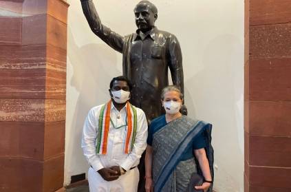kanyakumari MP Mr. Vijay Vasanth meets Mrs. Sonia Gandhi