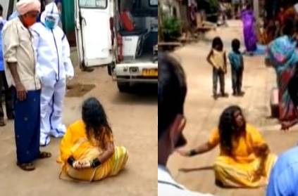 karnataka woman possessed by god refused to enter ambulance