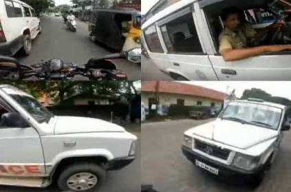 Kerala Police caught driving without wearing seatbelts