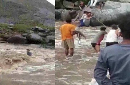 Locals rescue 4 children trapped in flood in Himachal Pradesh
