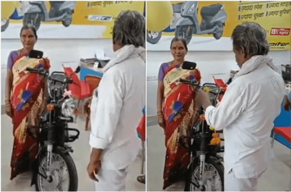 man puts garland on wife instead of new bike video