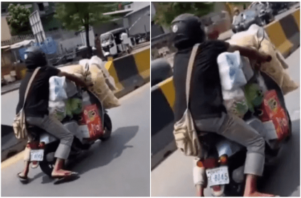 Man rides overloaded scooter in viral video