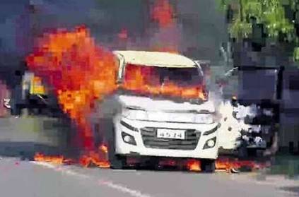 Man sets car on fire after locking former business partner