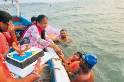 Mumbai : 5 year old girl celebrated her birthday in middle of the sea