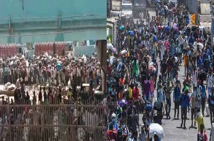 mumbai bandra station labours gather for shramik special