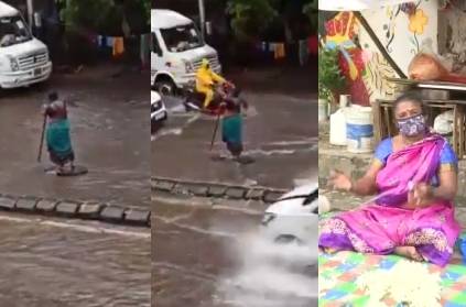 mumbai woman stand for near 7 hrs near manhole to save people