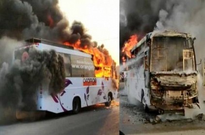 Narrow Escape For 26 Passengers As Bus Catches Fire In Hyderabad