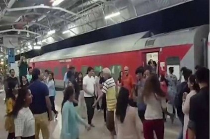Passengers perform Garba at railway station Video goes viral