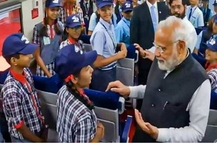 PM Modi lauds girl for her song at vande bharat express inauguration