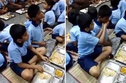 School boy feeding his differenly-abled friend video wins hearts