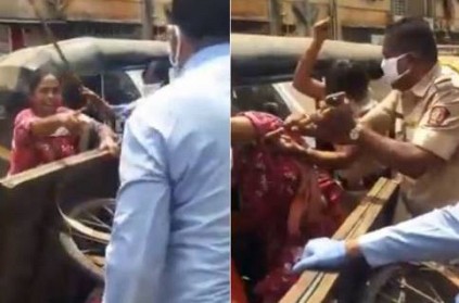 scuffle broke out between female veg seller and police video