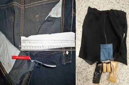 smuggling gold in jeans pant at the Kerala airport