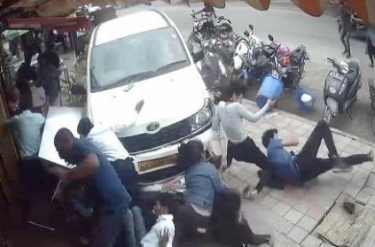 Speeding car rammed into a bunch of people in HSR Layout Bangalore