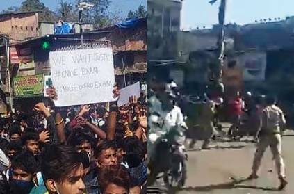 Students protest near minister house want online exams