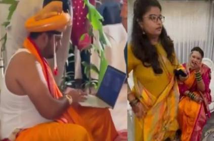 the laptop on the wedding stage is going viral on Instagram