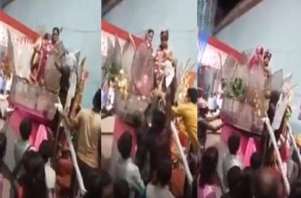 The mother who hit her son with sandals on the wedding stage