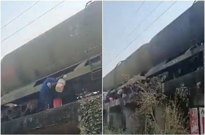 Thieves In Bihar Steal Oil From A Moving Train Video goes viral