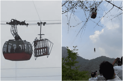 Tourists stuck on the cable car rescued after 3 hours