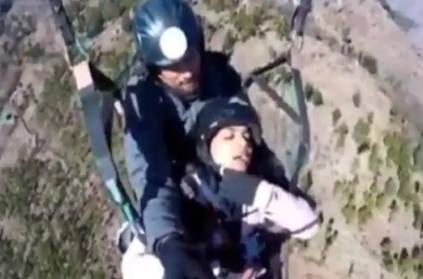 trending paragliding woman crying in the sky video gone viral