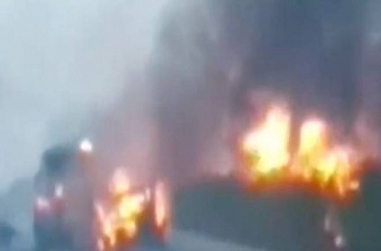 Truck carrying LPG cylinders catches fire in Surat