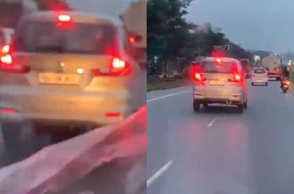 VIDEO: Car repeatedly obstructing ambulance in National Highway