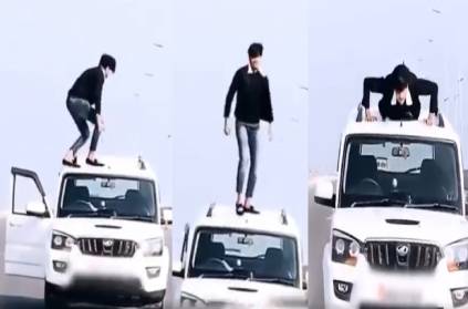 Video of a young man Exercise moving car in Uttar Pradesh