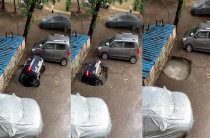 Viral video of a car parked in Mumbai going underground