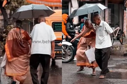 viral video of old couple crossing road together netizens feel
